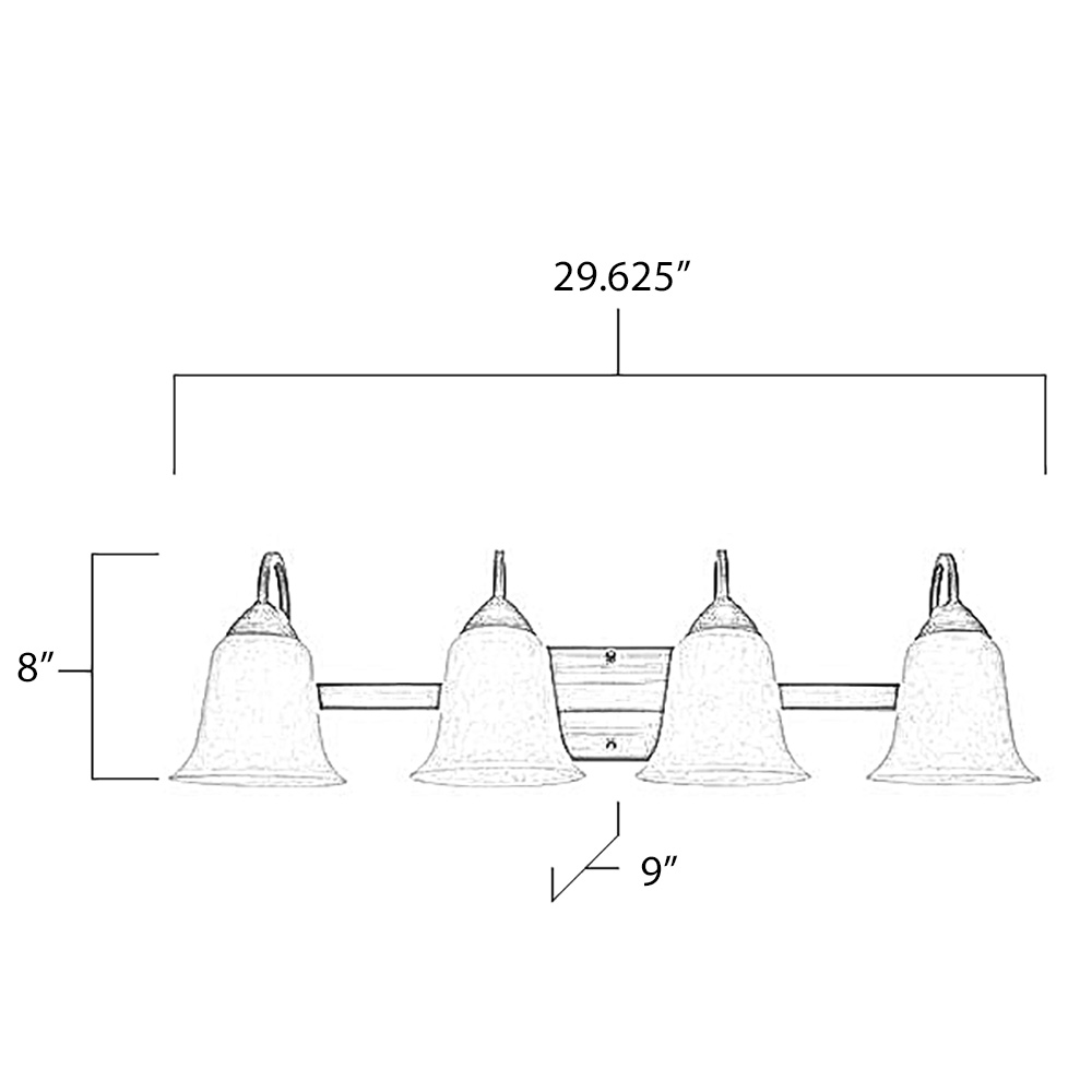 4 Light Vanity Bath Light Dimensions