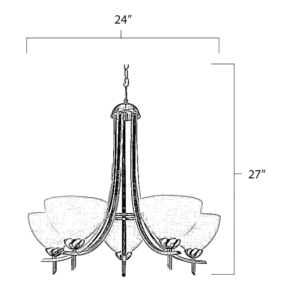 Brushed Nickel Chandelier Dimensions