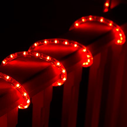 513PRO series Red LED Rope Light Close Up In Scene