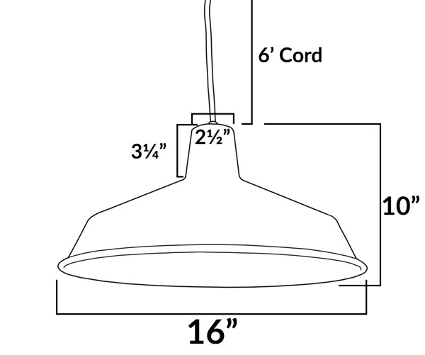 AQ-PL925 Ceiling Mounted Barn Shade Pendant Dimensions Diagram AQ-PL925 Ceiling Mounted Barn Shade Pendant Dimensions Diagram