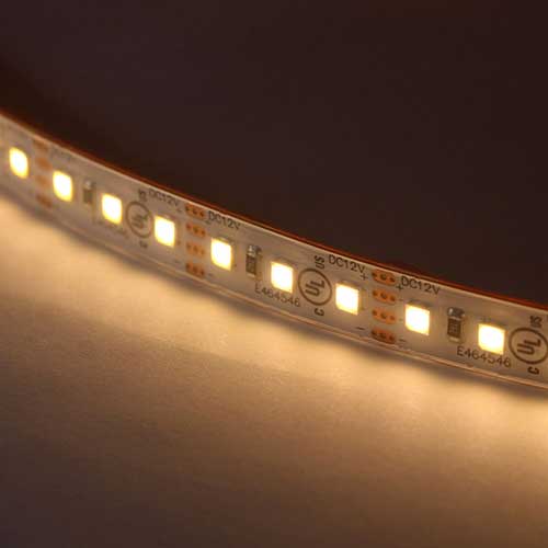 12V Dimmable LED Warm White Tape Light System Illuminated