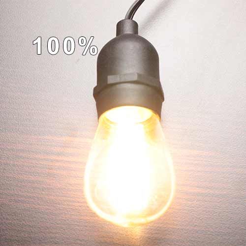 100% Dimmed Light