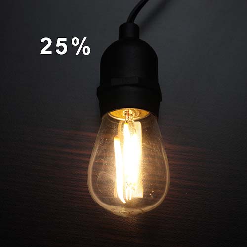 25% Dimmed Light