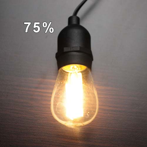Red LED Rope Light In Scene Hand Rails 75% Dimmed Light