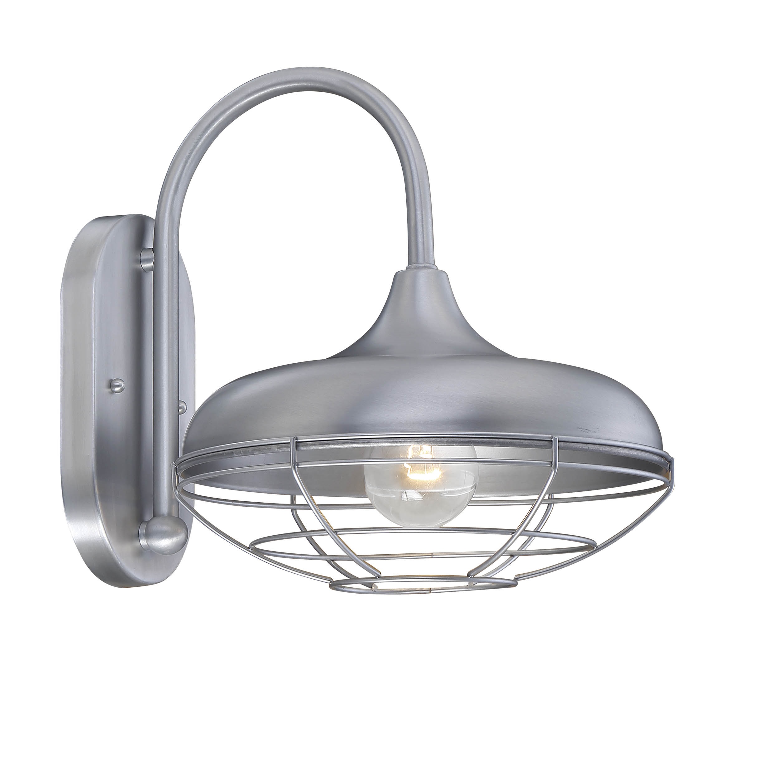 Stylish Nautical Wall Sconce Brushed Aluminum Barn Light Style Wall Sconce