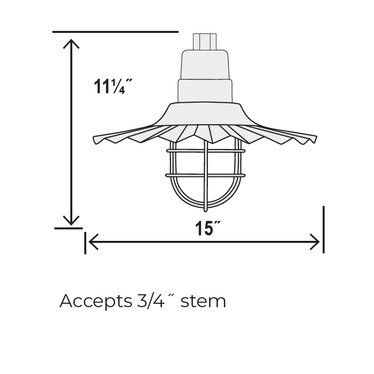 15 Inch Radial Wave Shade Dimensions Medium Radial Wave Style Pendant Dimensions