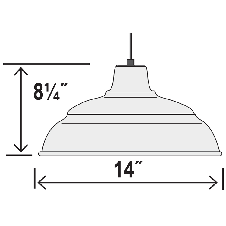 Small Wide Dome Pendant Dimensions