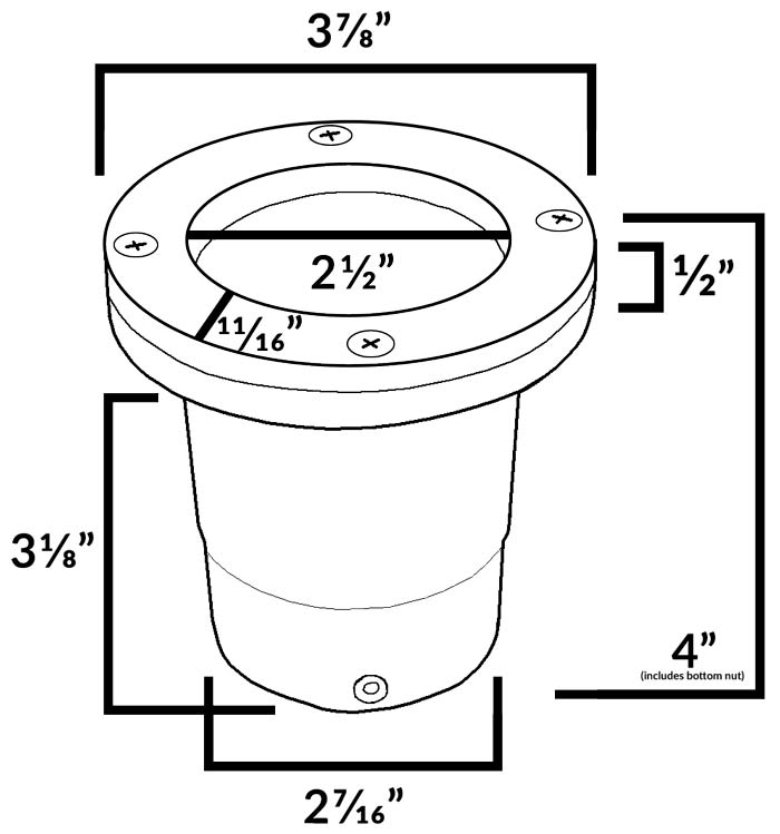 PGC3B Composite In Ground Well Light Dimensions Diagram