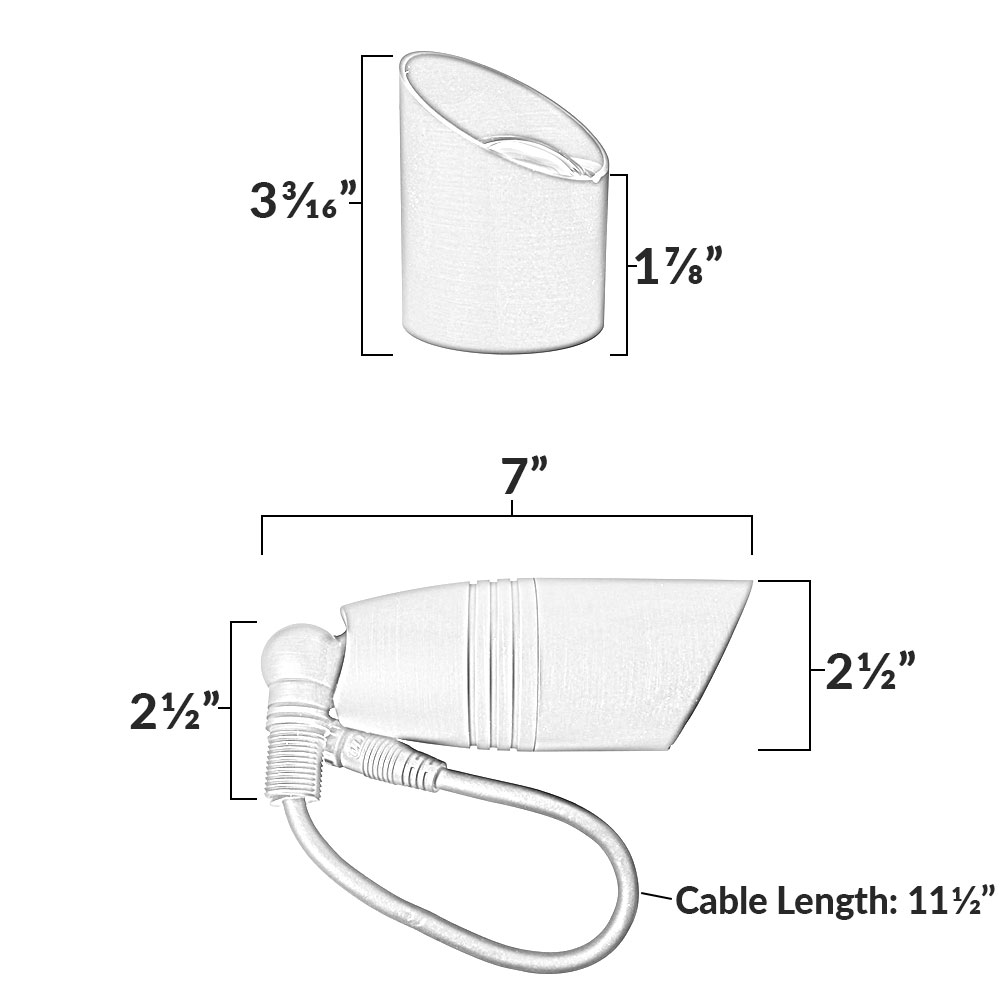 Bronze Uplight Dimensions Diagram