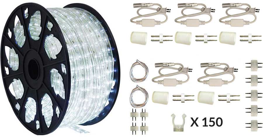 LEDROPEKITS-CW-DLX LED Cool White Rope Light Deluxe Kit
