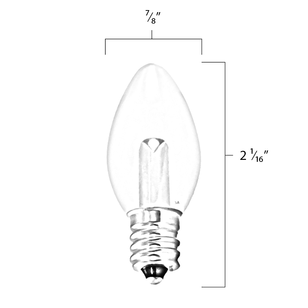Decorative LED C7 Bulb Dimensions