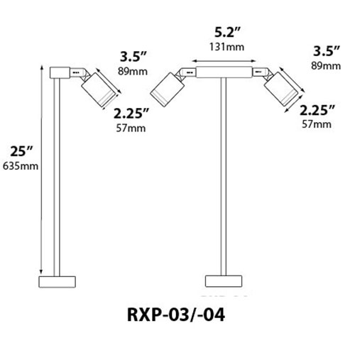 RXP-04-LED Dimensions