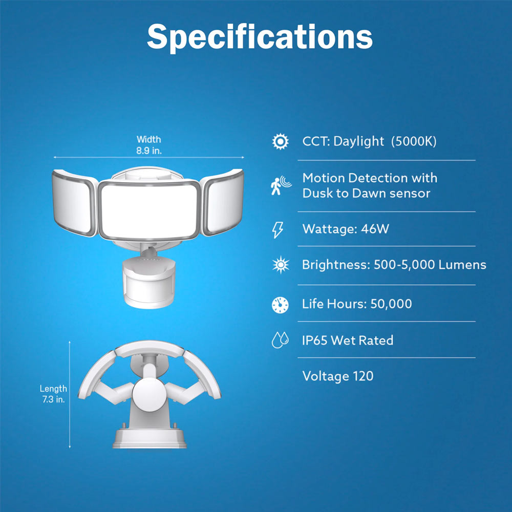 Security Light Dimensions