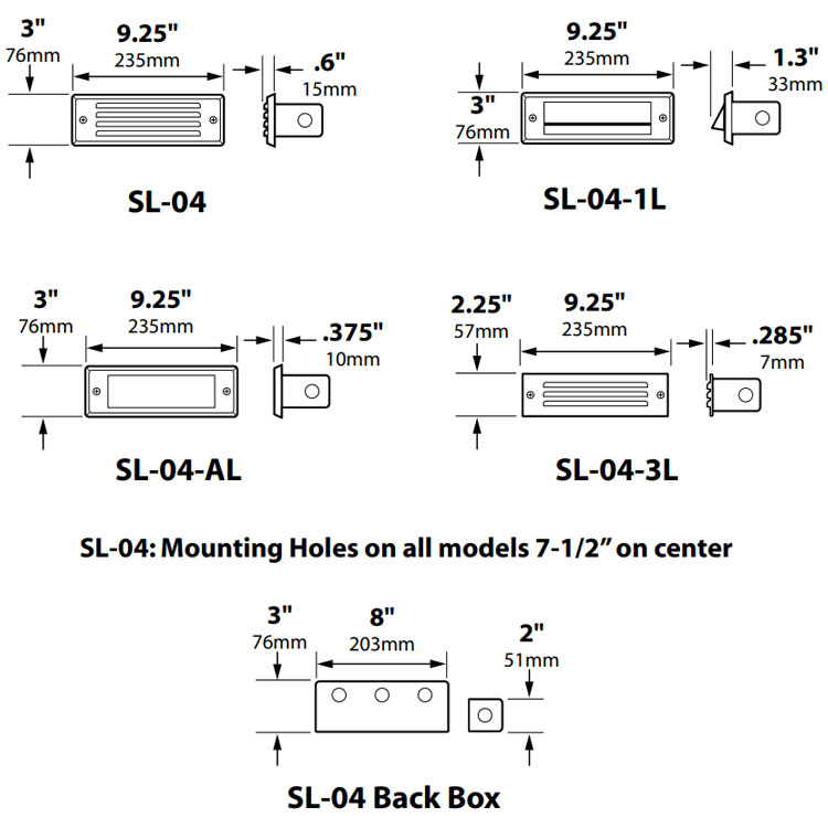 Step Light Dimensions